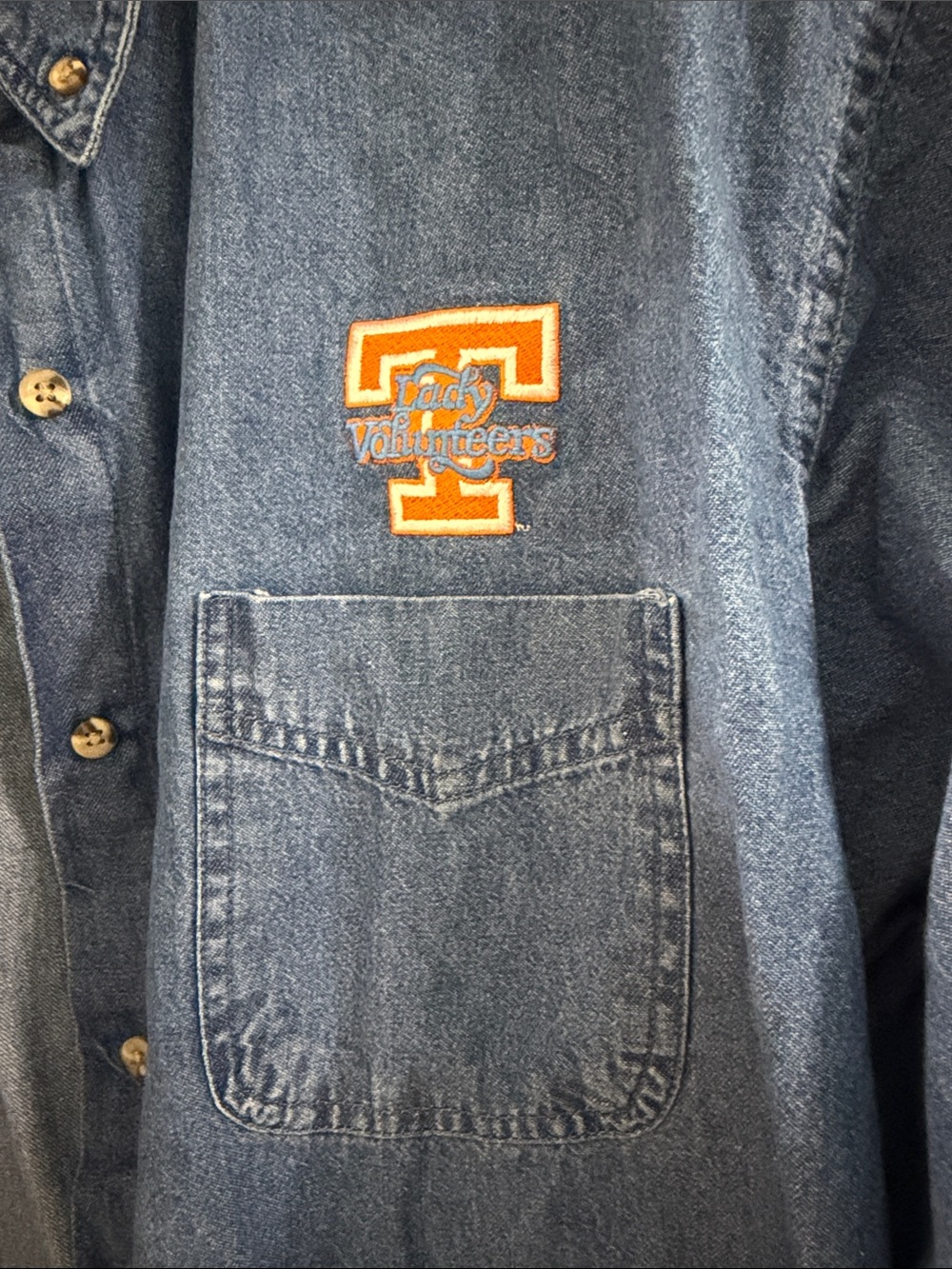 Denim Shirt with TN Lady Vols Embroidered Logo - Picture 2 of 7